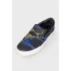 Slip-ons with camouflage print
