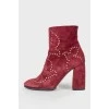 Suede eyelet boots
