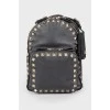 Studded leather backpack