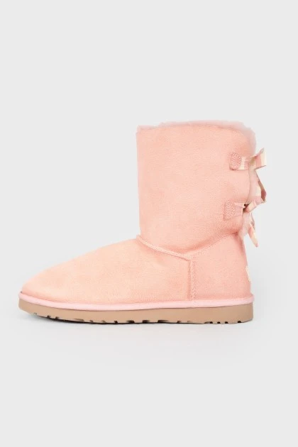 Pink suede felt boots