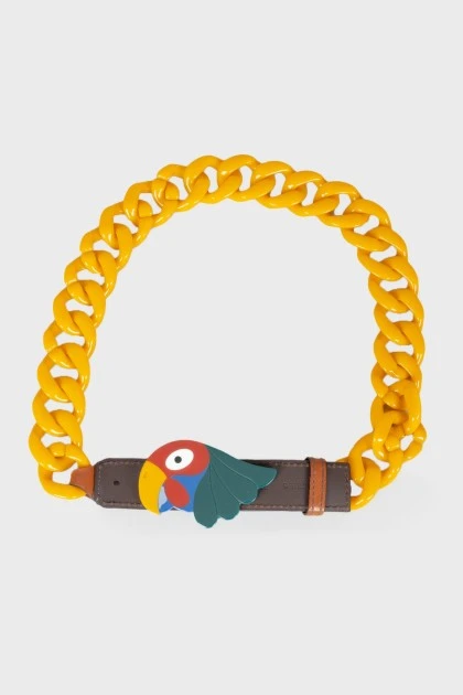 Chain belt with animal buckle