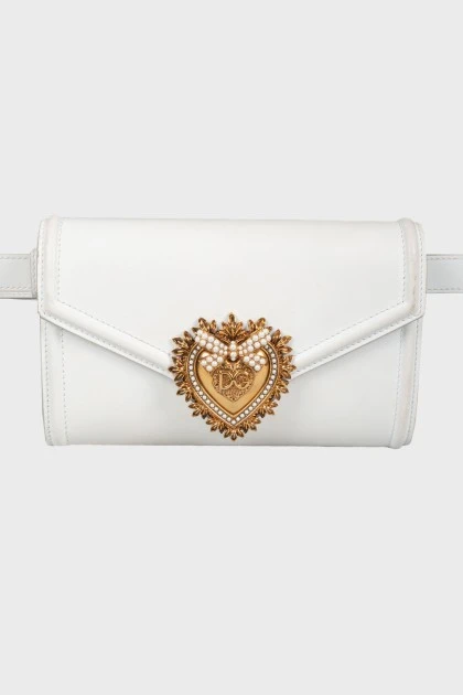 Belt bag with gold brand logo print