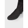 Black suede heeled boots