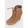 Suede wedge ankle boots