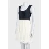 Black and white pleated dress