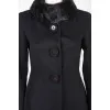 Black coat with a fur collar