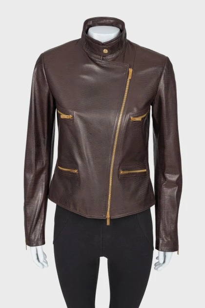 Textured leather jacket