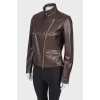 Textured leather jacket