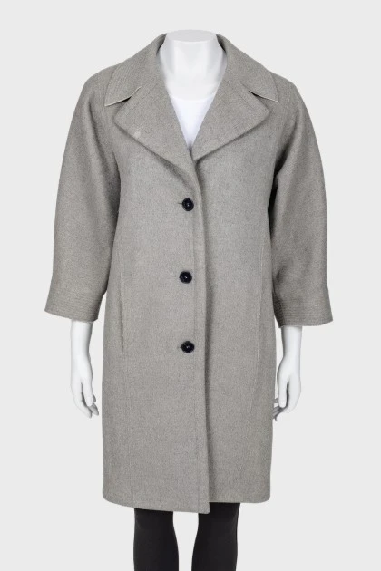 Gray coat with lapels
