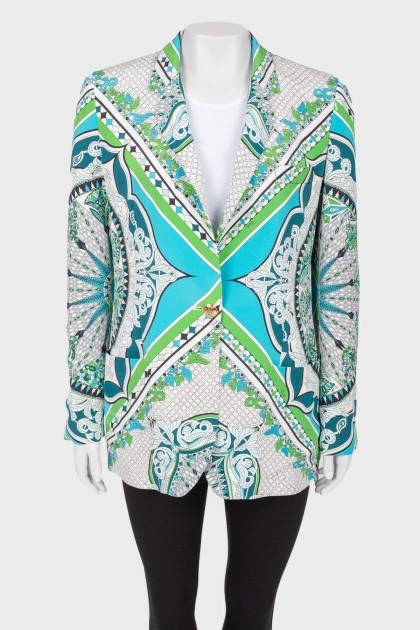 Abstract patterned blazer