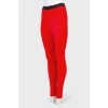 Red trousers with elastic band logo