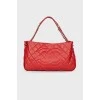 Quilted red leather bag